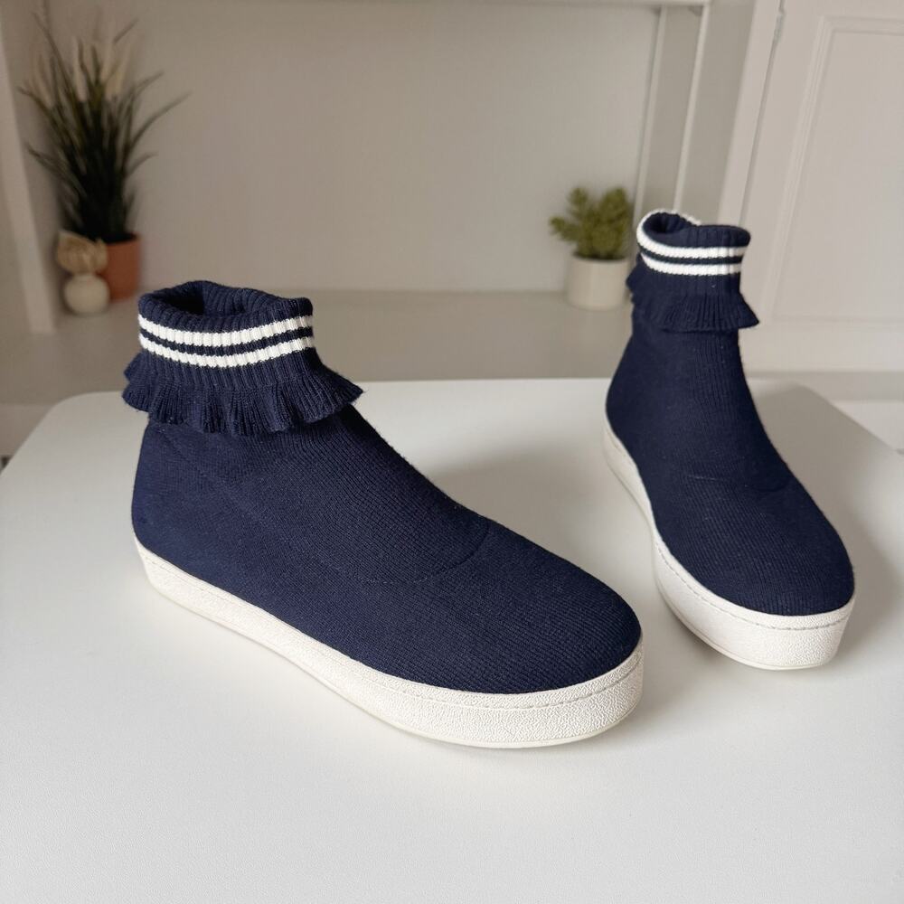 Opening Ceremony Navy White Stripe High Top Slip On Bobby Sneakers Size 9